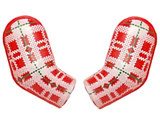 Arm, (Matching Left and Right) Pair with Plaid Shirt with Green Dotted Lines Pattern