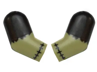 Arm, (Matching Left and Right) Pair with Black Short Sleeves and Stitches Pattern