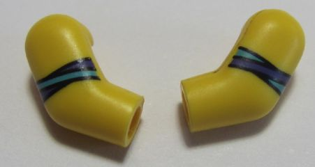 Arm, (Matching Left and Right) Pair with Medium Azure and Dark Purple Stripes Pattern