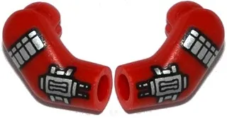 Arm, (Matching Left and Right) Pair with Silver Armor and Wrist Guns Pattern