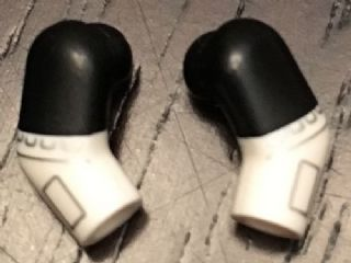 Arm, (Matching Left and Right) Pair with Black Short Sleeves and Silver Trim Pattern