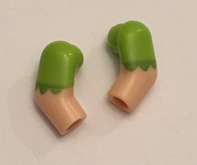 Arm, (Matching Left and Right) Pair with Lime Short Sleeves with Scalloped Edge Pattern