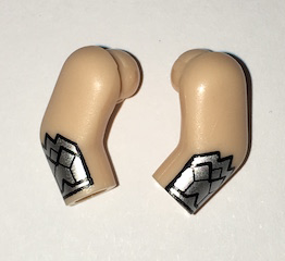 Arm, (Matching Left and Right) Pair with Silver Gauntlets Pattern