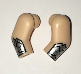 Arm, (Matching Left and Right) Pair with Silver Gauntlets Pattern