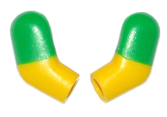 Arm, (Matching Left and Right) Pair with Molded Bright Green Short Sleeves  Pattern