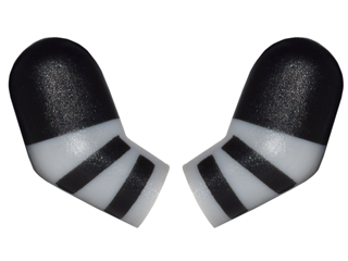 Arm, (Matching Left and Right) Pair with Black Short Sleeves and Stripes Pattern