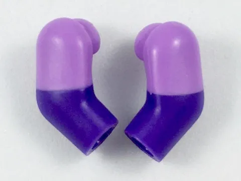Arm, (Matching Left and Right) Pair with Molded Medium Lavender Short Sleeves  Pattern