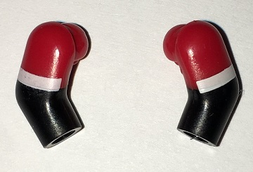 Arm, (Matching Left and Right) Pair with Red Short Sleeves and White Cuffs Pattern