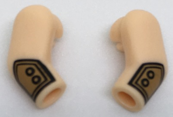 Arm, (Matching Left and Right) Pair with Medium Nougat Shirt Cuffs with Buttons Pattern