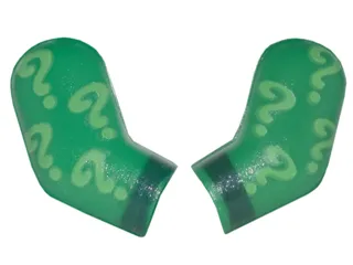 Arm, (Matching Left and Right) Pair with Bright Green Question Marks and Dark Green Cuffs Pattern