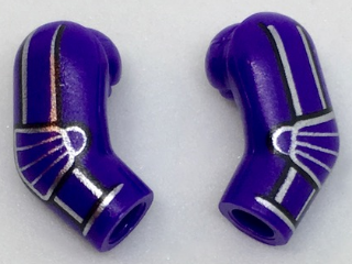 Arm, (Matching Left and Right) Pair with Silver Stripes and Elbow Pads Pattern