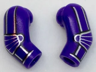 Arm, (Matching Left and Right) Pair with Silver Stripes and Elbow Pads Pattern