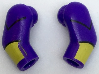 Arm, (Matching Left and Right) Pair with Black Stripes and Yellow Cuffs Pattern