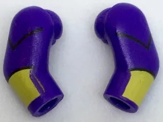 Arm, (Matching Left and Right) Pair with Black Stripes and Yellow Cuffs Pattern