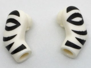 Arm, (Matching Left and Right) Pair with Black Zebra Stripes Pattern