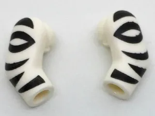 Arm, (Matching Left and Right) Pair with Black Zebra Stripes Pattern