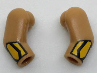 Arm, (Matching Left and Right) Pair with Bright Light Orange Cuffs Pattern