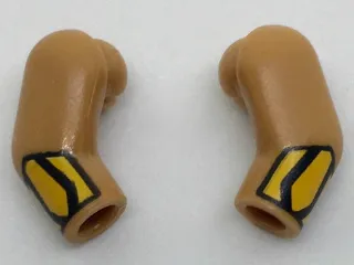 Arm, (Matching Left and Right) Pair with Bright Light Orange Cuffs Pattern