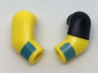 Arm, (Matching Left and Right) Pair with Wristbands and Black Left Short Sleeve Pattern