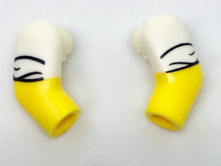 Arm, (Matching Left and Right) Pair with White Rolled-Up Sleeves Pattern