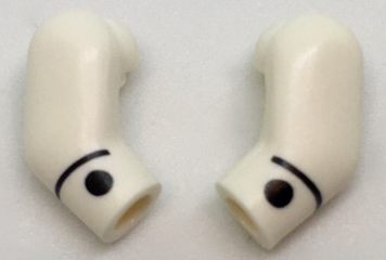 Arm, (Matching Left and Right) Pair with Black Cuffs and Buttons Pattern