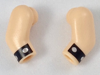 Arm, (Matching Left and Right) Pair with Black Cuffs with Silver Dots Pattern