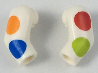 Arm, (Matching Left and Right) Pair with Large Multicolor Polka Dots Pattern