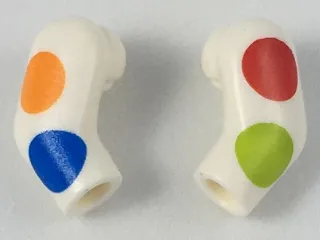 Arm, (Matching Left and Right) Pair with Large Multicolor Polka Dots Pattern
