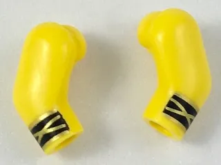 Arm, (Matching Left and Right) Pair with Black Cuffs with Gold Stripes Pattern