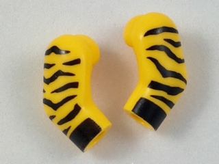 Arm, (Matching Left and Right) Pair with Black Animal Stripes and Cuffs Pattern