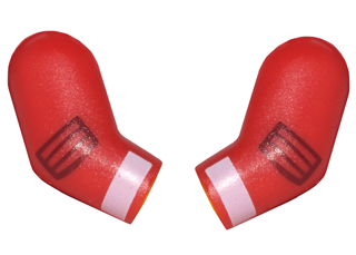 Arm, (Matching Left and Right) Pair with Black Elbow Pads and White Cuffs Pattern