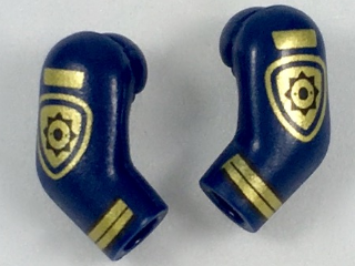 Arm, (Matching Left and Right) Pair with Gold Police Badge and Stripes Pattern