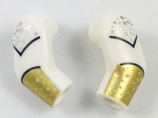 Arm, (Matching Left and Right) Pair with Silver Dots and Gold Cuffs Pattern