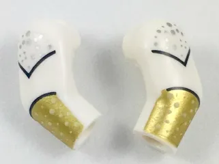 Arm, (Matching Left and Right) Pair with Silver Dots and Gold Cuffs Pattern