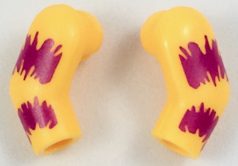 Arm, (Matching Left and Right) Pair with Magenta Tie-Dyed Stripes Pattern