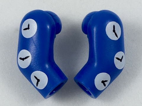 Arm, (Matching Left and Right) Pair with White Clocks Pattern