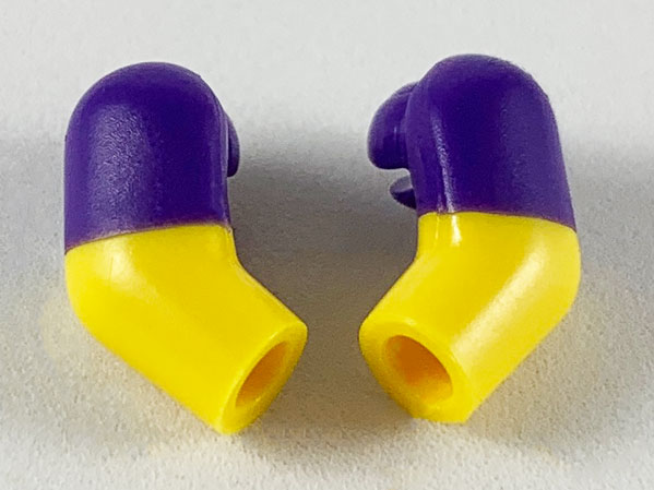 Arm, (Matching Left and Right) Pair with Molded Dark Purple Short Sleeves  Pattern