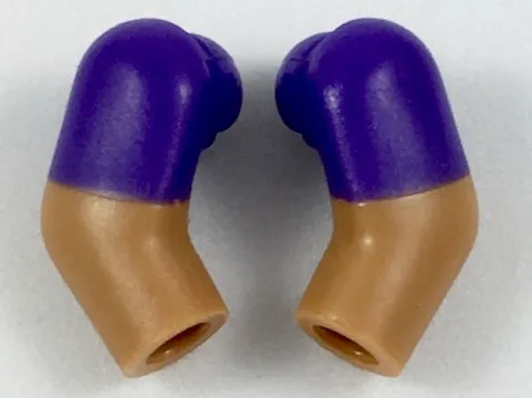 Arm, (Matching Left and Right) Pair with Molded Dark Purple Short Sleeves  Pattern