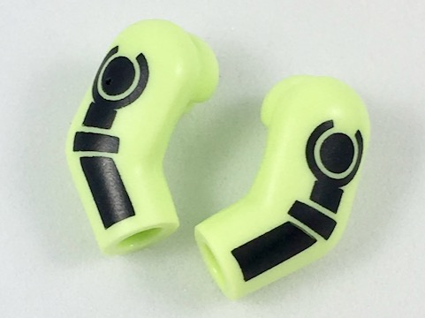 Arm, (Matching Left and Right) Pair with Black Minifigure Skeleton Pattern