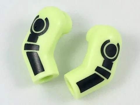 Arm, (Matching Left and Right) Pair with Black Minifigure Skeleton Pattern