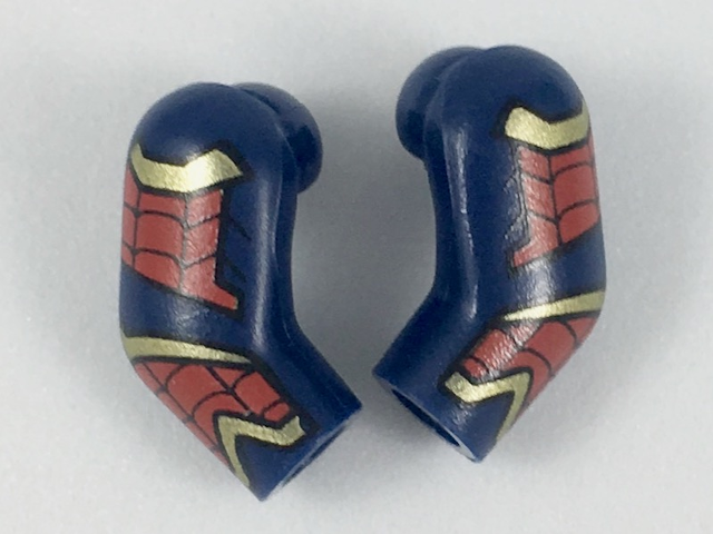 Arm, (Matching Left and Right) Pair with Gold and Red Armor, Black Webs Pattern