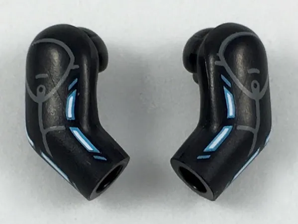 Arm, (Matching Left and Right) Pair with Blue Lines Pattern