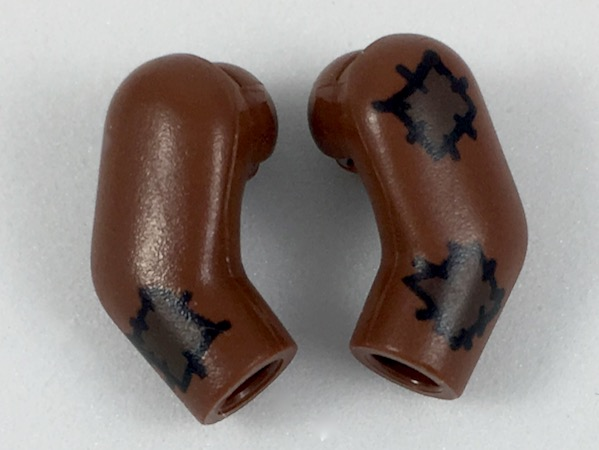 Arm, (Matching Left and Right) Pair with Dark Brown Patches Pattern