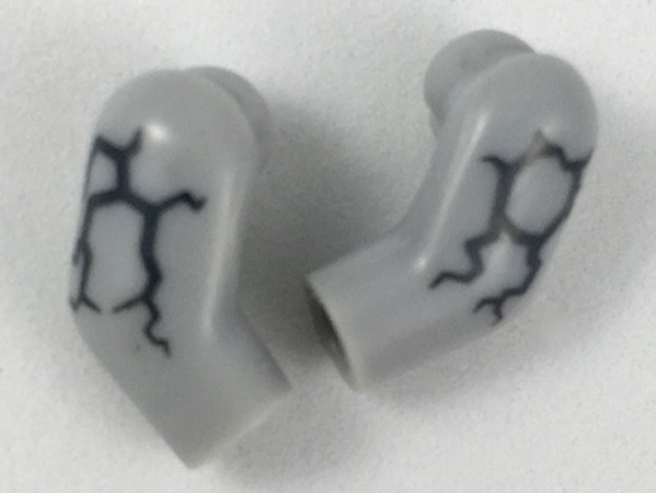 Arm, (Matching Left and Right) Pair with Dark Bluish Gray Cracks Pattern