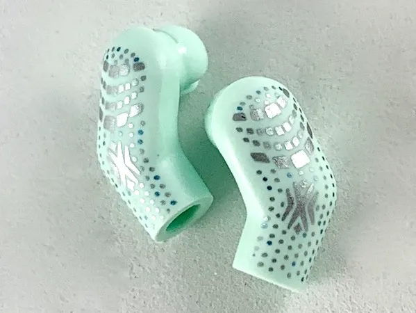 Arm, (Matching Left and Right) Pair with Silver and Metallic Light Blue Spots Pattern