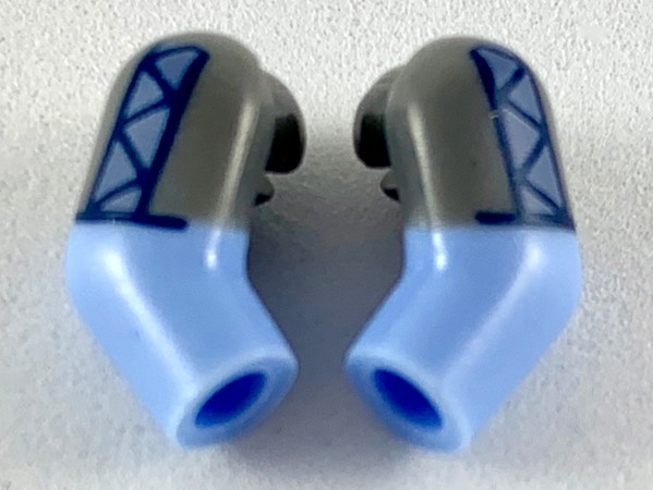 Arm, (Matching Left and Right) Pair with Dark Bluish Gray Short Sleeves with Sand Blue Panel Pattern