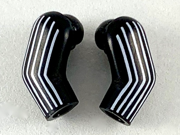 Arm, (Matching Left and Right) Pair with 6 White Stripes Pattern
