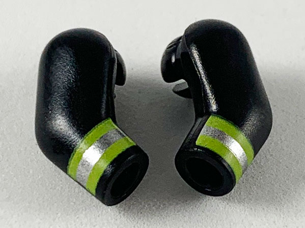 Arm, (Matching Left and Right) Pair with Lime and Silver Reflective Stripes Pattern