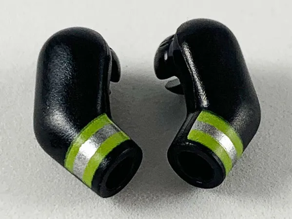 Arm, (Matching Left and Right) Pair with Lime and Silver Reflective Stripes Pattern