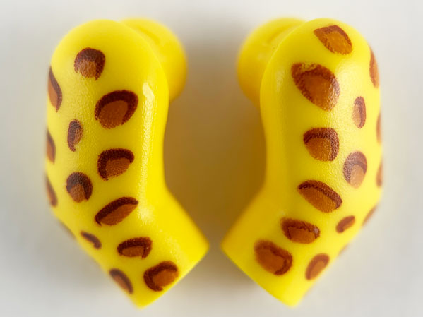 Arm, (Matching Left and Right) Pair with Dark Orange Leopard Spots Pattern